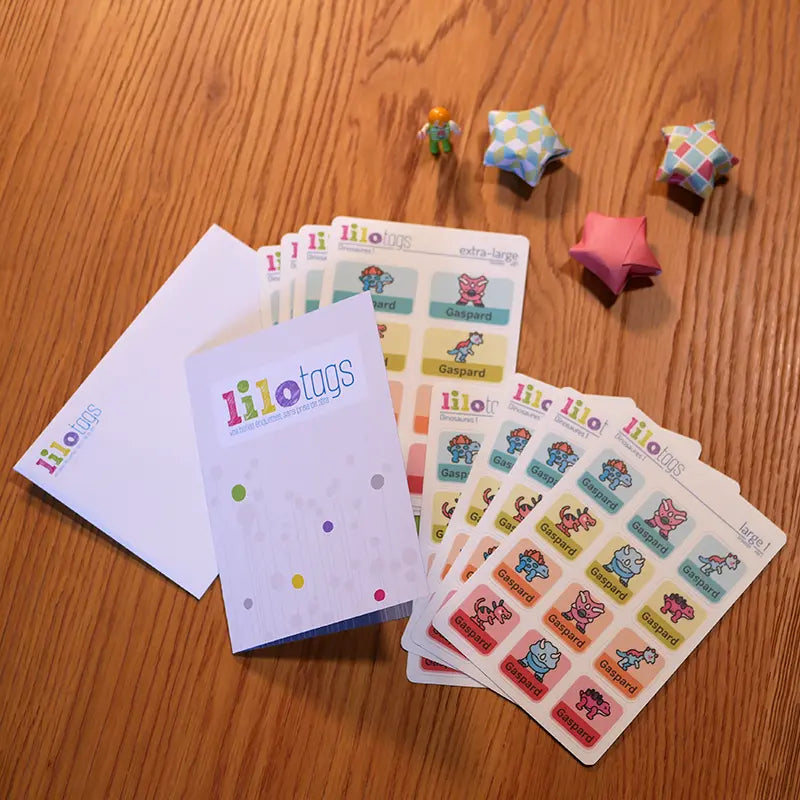 Planches d'étiquettes adhésives personnalisable pour enfnats en pack éconimoque