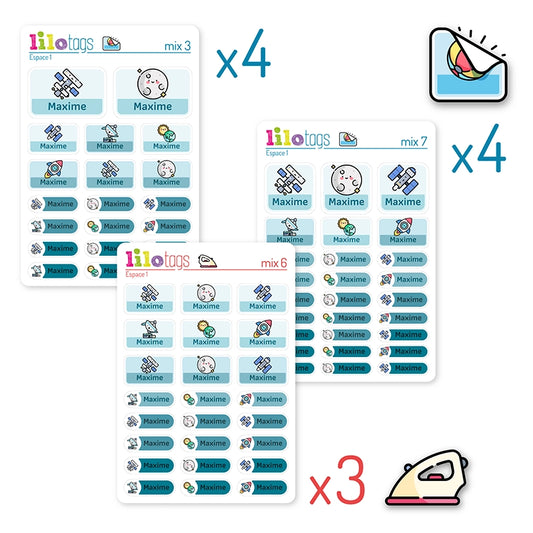 Pack Économique Ecole 236 Étiquettes Personnalisées Adhésives et Thermocollantes Enfants