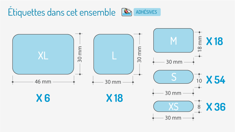 Dimensions 132 Étiquettes Autocollantes Personnalisées Enfants Pack Économique Fournitures Scolaires