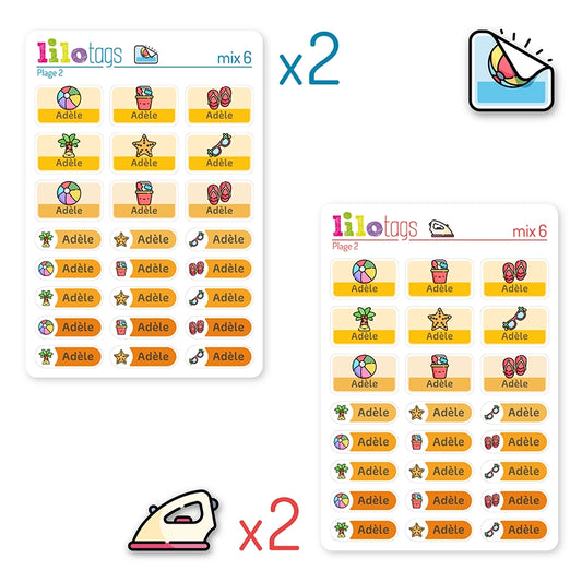 Pack Économique Vêtements 96 Étiquettes Personnalisées Adhésives et Thermocollantes Enfants