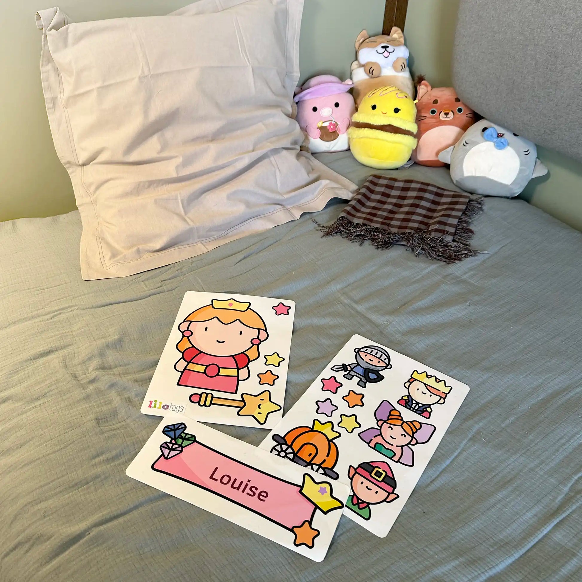 Planches de sticker décoratif personnalisé avec prénom enfant Princesse