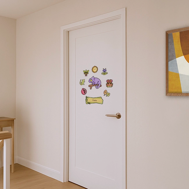 Sticker décoratif personnalisable pour enfants à poser sur une porte ou un mur