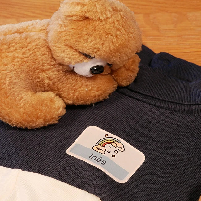 Étiquette personnalisée thermocollante sur un body